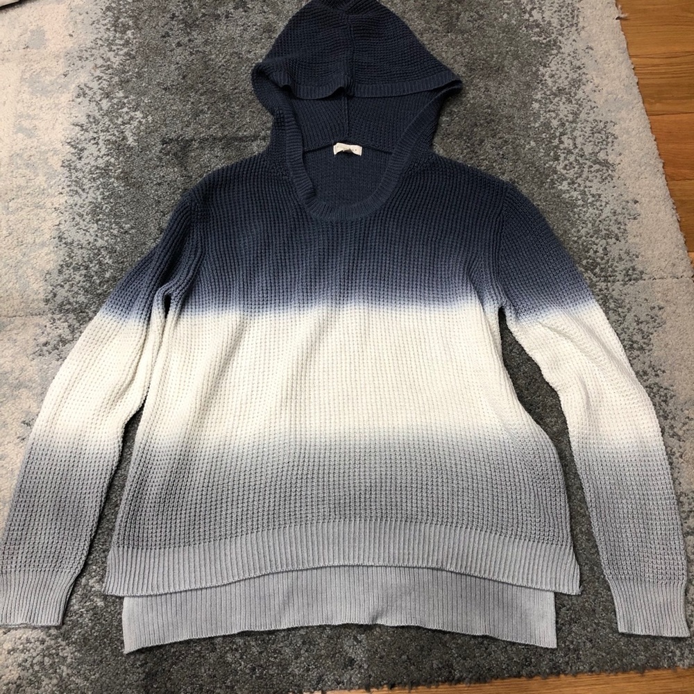 Ombré waffle hooded sweatshirt